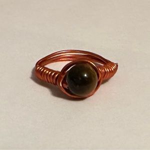Orange wired Tiger's Eye ring
